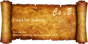 Cselle Barna névjegykártya