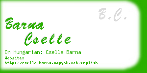 barna cselle business card